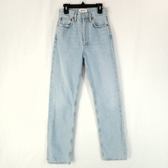 AGOLDE 90's Loose Fit Jeans Womens 22 Light Wash Button Fly Straight Leg - Picture 1 of 14